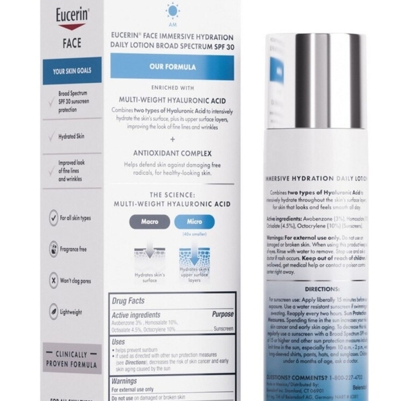 Eucerin Face Immersive Hydration Daily Lotion SPF 30 - White - Picture 4 of 5